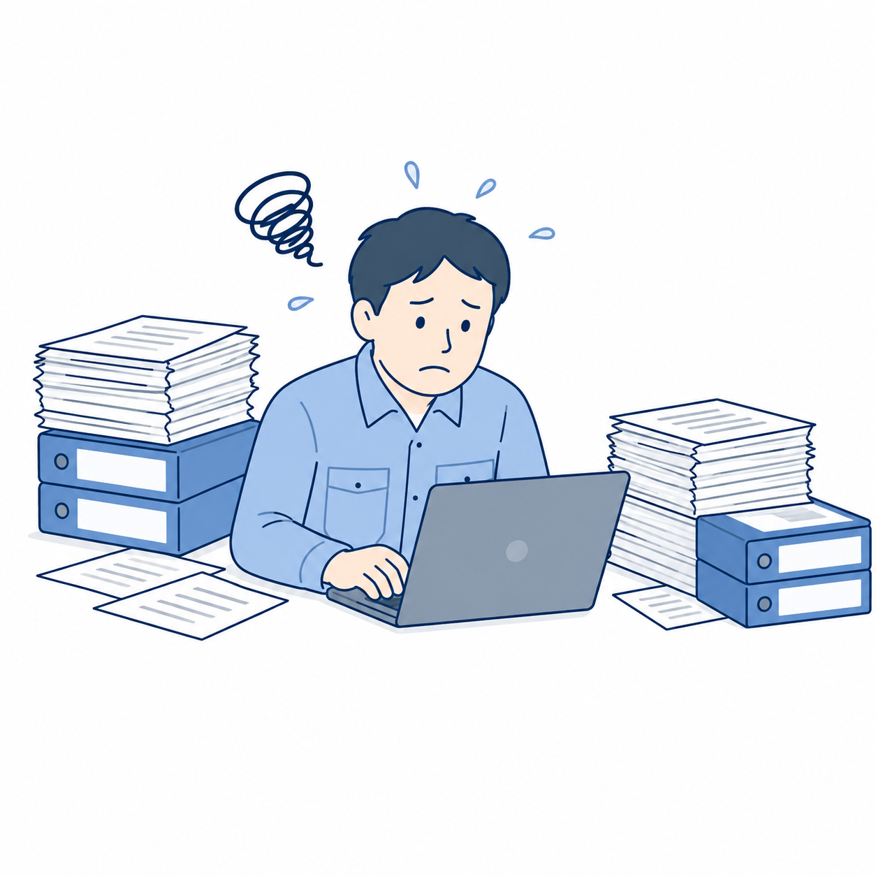 報告書作成に時間がかかるイメージ
